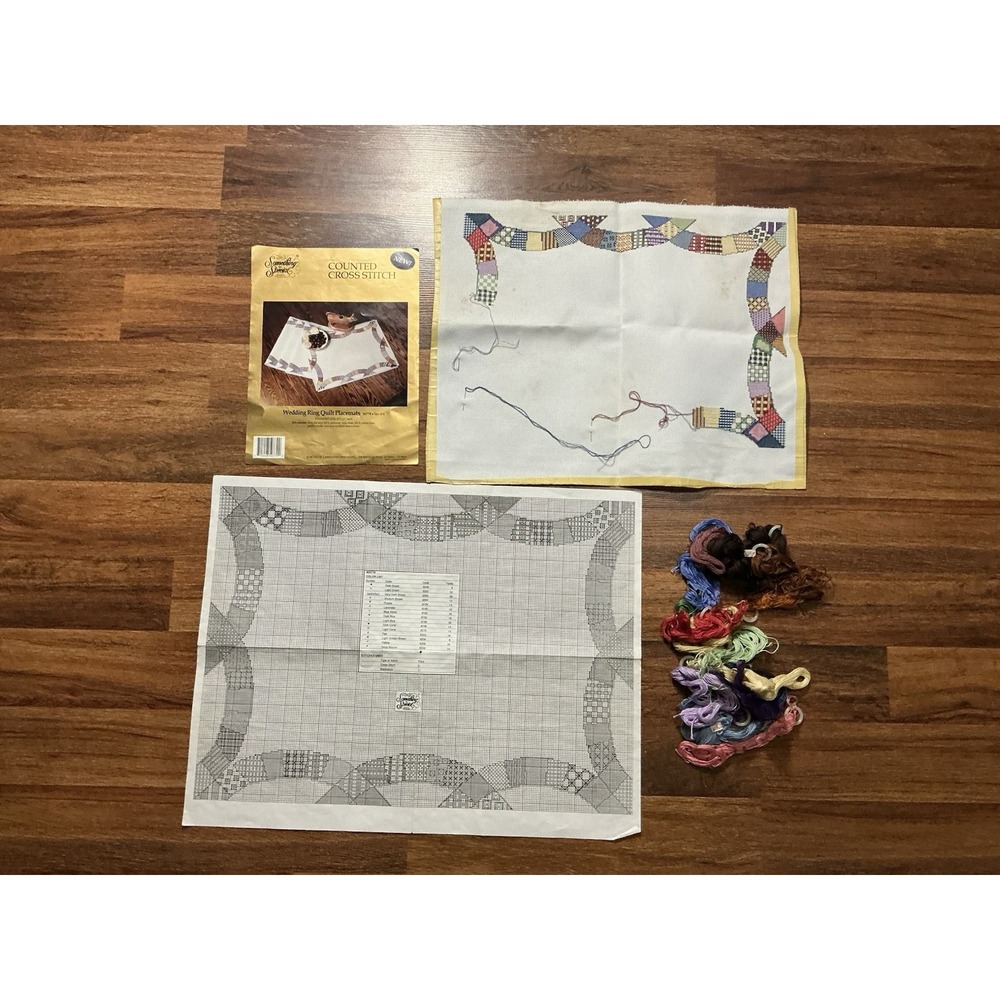 1993 Something Special Counted Cross Stitch Kit WEDDING RING QUILT #50779 **READ